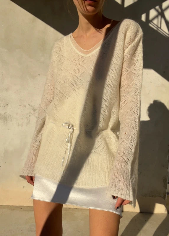 Maglione leggero panna