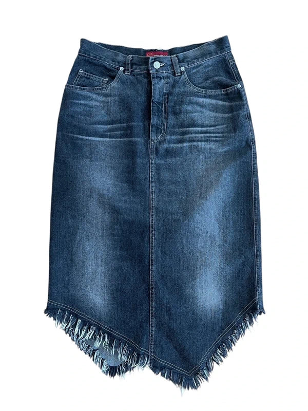 Gonna denim asimmetrica