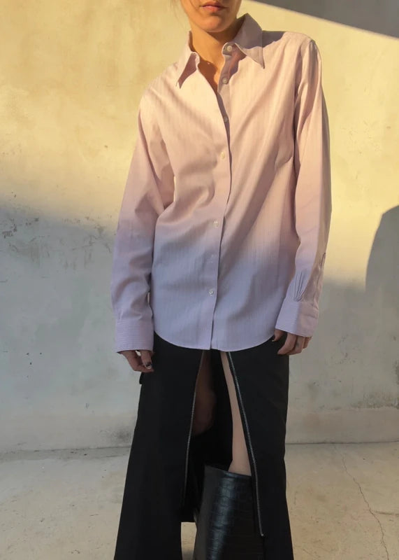 Camicia rosa classica a righe di cotone