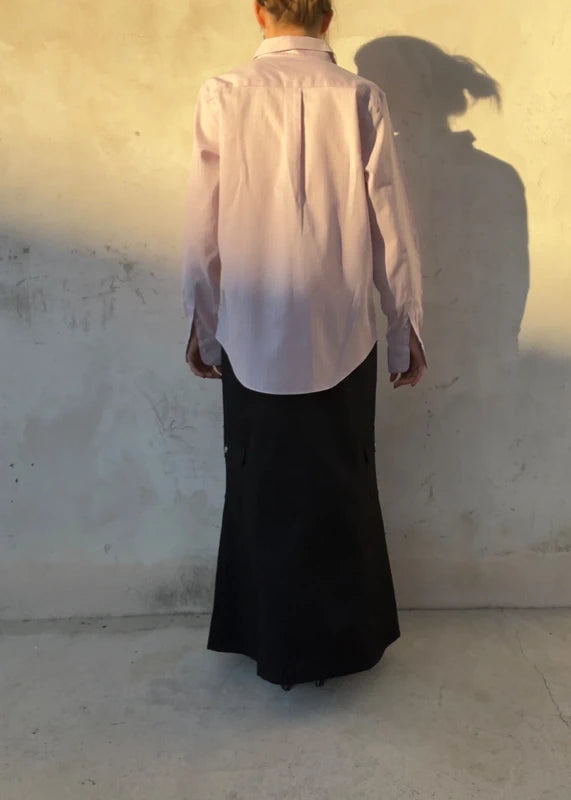 Camicia rosa classica a righe di cotone