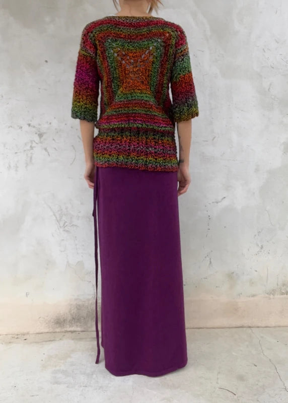 Top crochet vintage multicolore