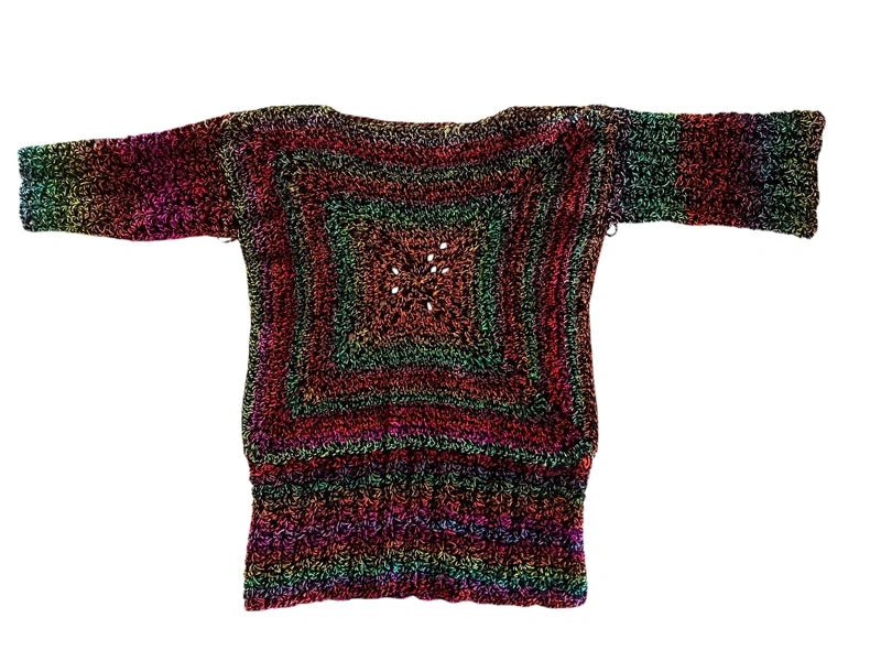 Top crochet vintage multicolore