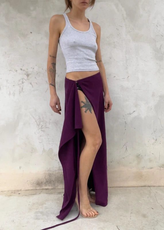 Gonna pareo viola in Cashmere