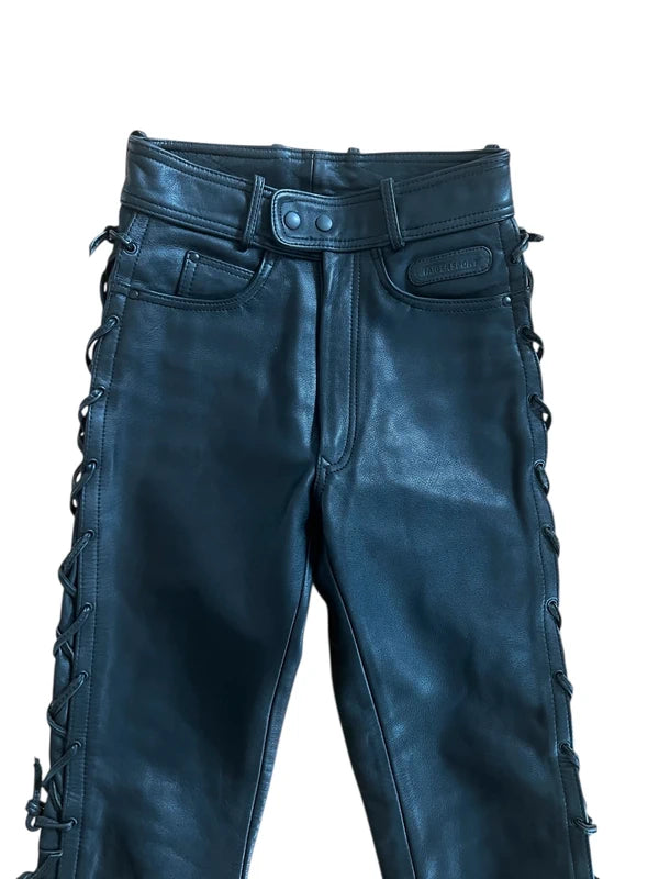Pantaloni lacci stile motor bike neri