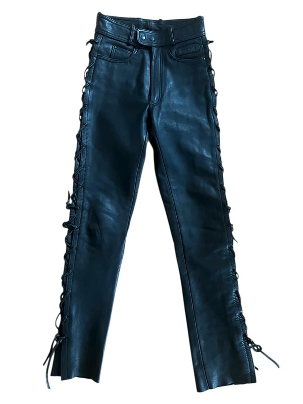 Pantaloni lacci stile motor bike neri