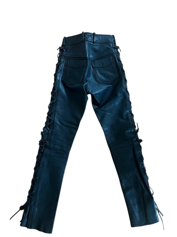 Pantaloni lacci stile motor bike neri