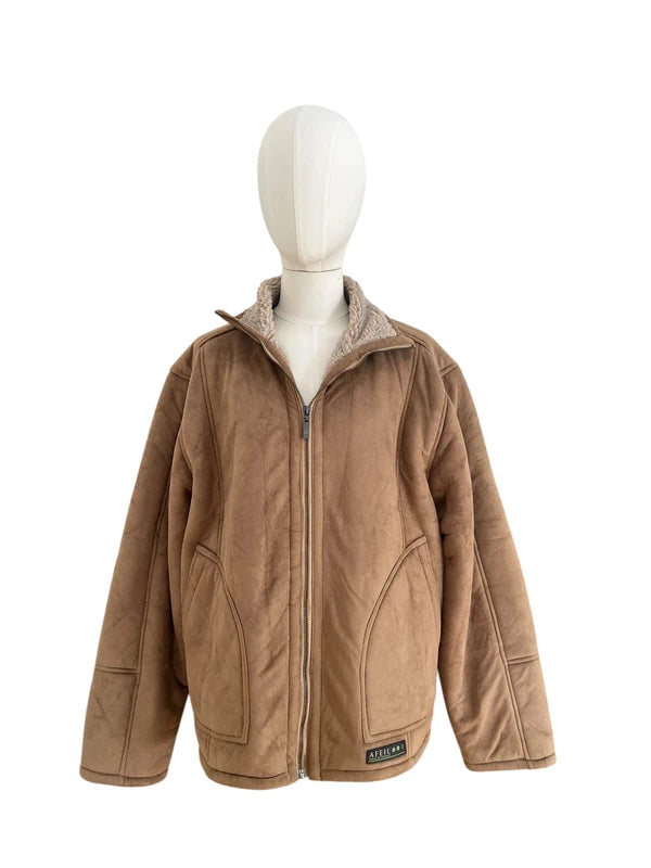 Shearling in misto lana caramello