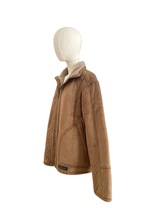 Shearling in misto lana caramello