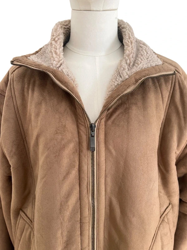 Shearling in misto lana caramello
