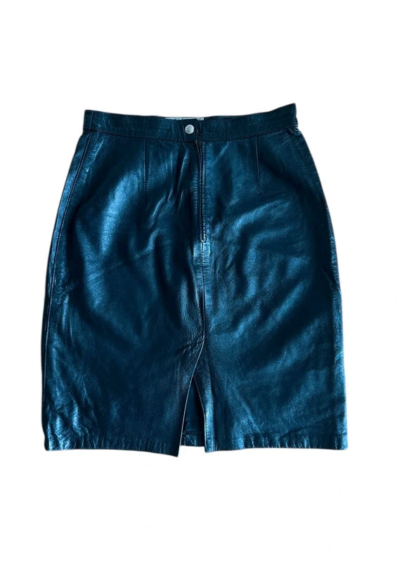 Gonna pelle vera al ginocchio