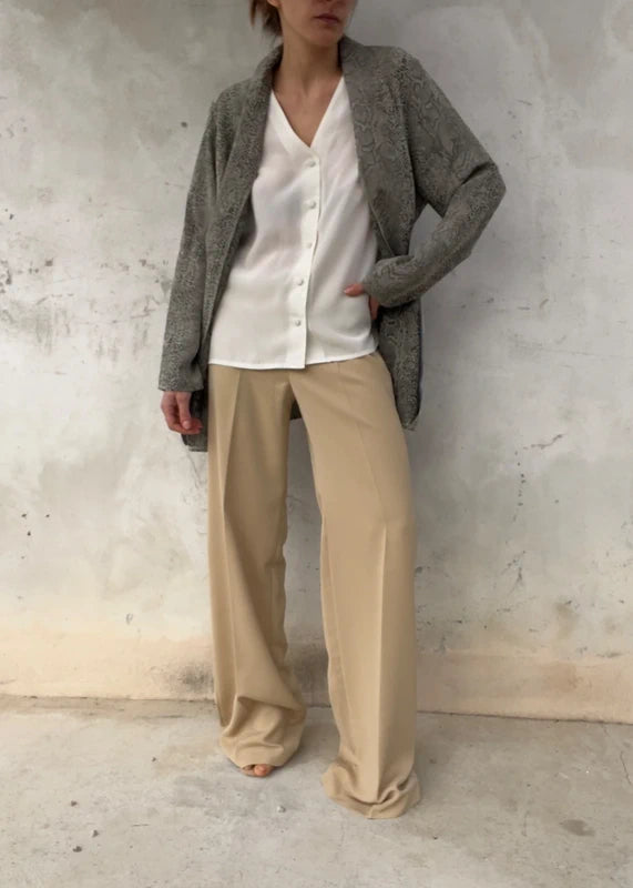 Giacca grigia leggera vintage pitone