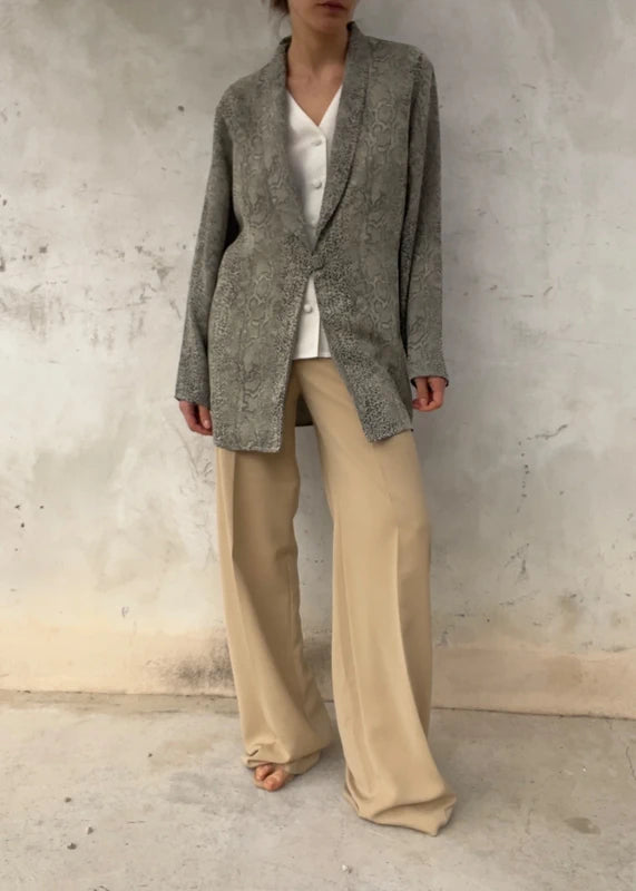 Giacca grigia leggera vintage pitone