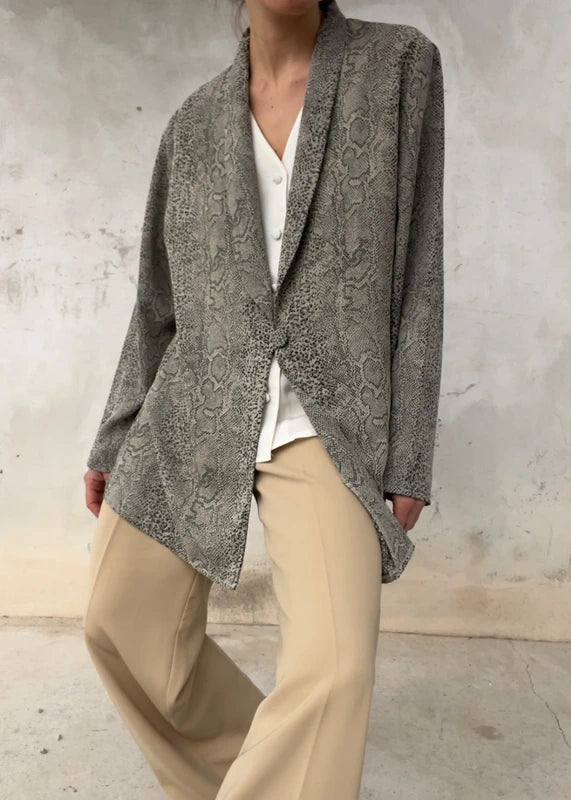 Giacca grigia leggera vintage pitone