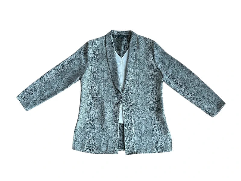 Giacca grigia leggera vintage pitone