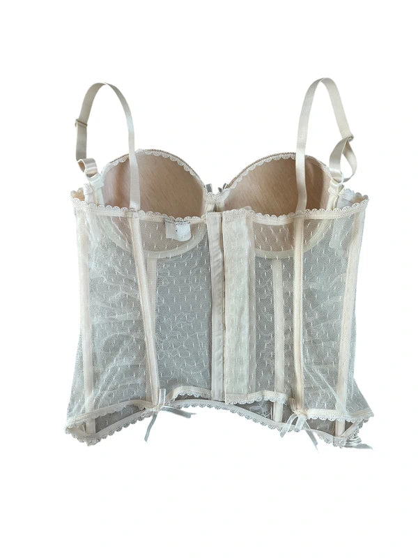 Corsetto in pizzo panna chiaro