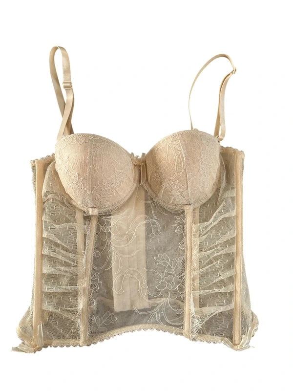 Corsetto in pizzo panna chiaro