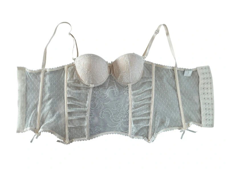 Corsetto in pizzo panna chiaro