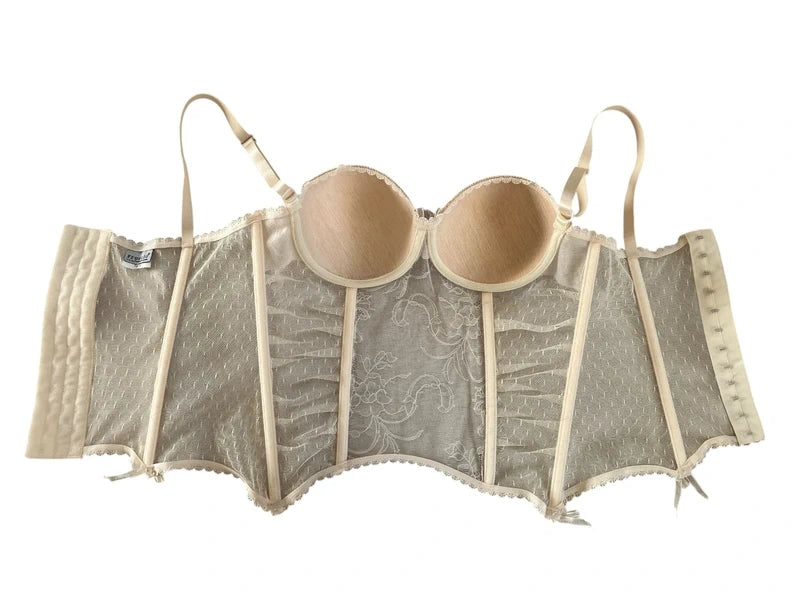 Corsetto in pizzo panna chiaro