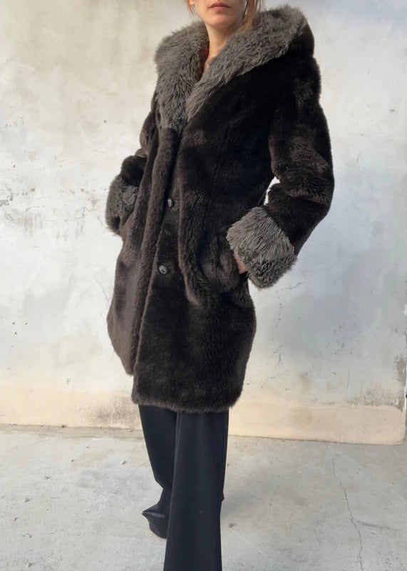Pelliccia sintetica marrone