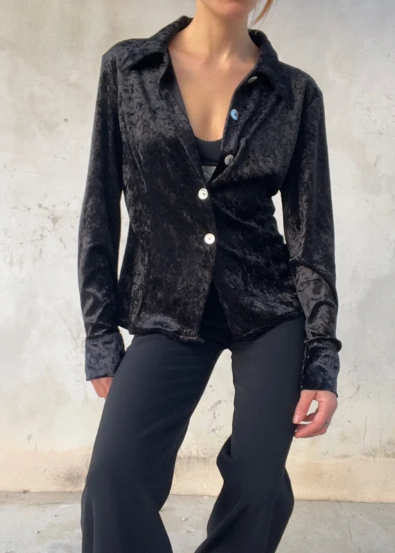 Camicia ciniglia nera