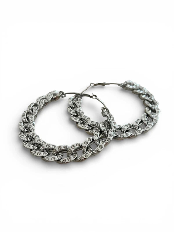 Orecchini tondi con strass