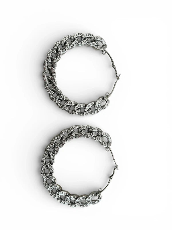 Orecchini tondi con strass