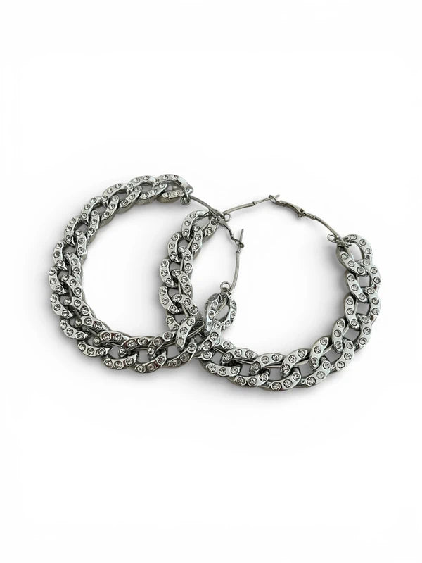 Orecchini tondi con strass