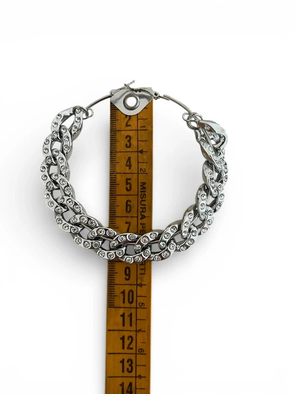 Orecchini tondi con strass