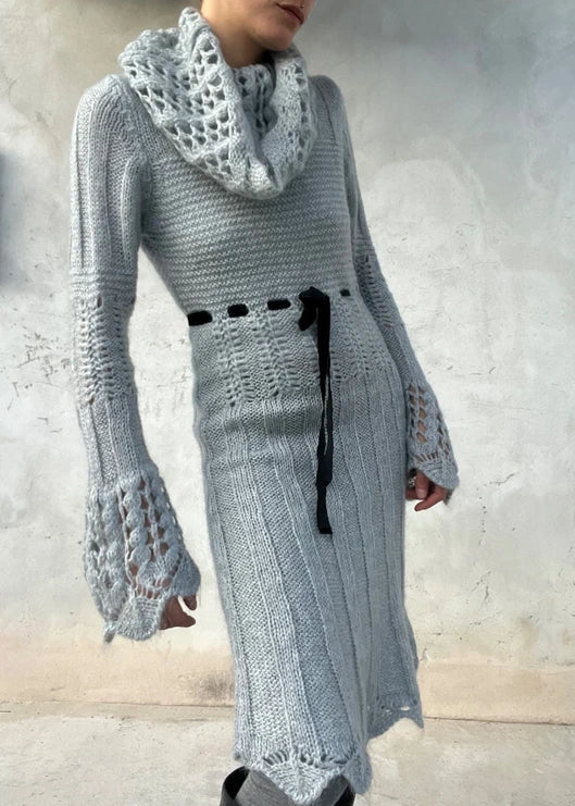 Abito mohair grigio invernale cozy romantico