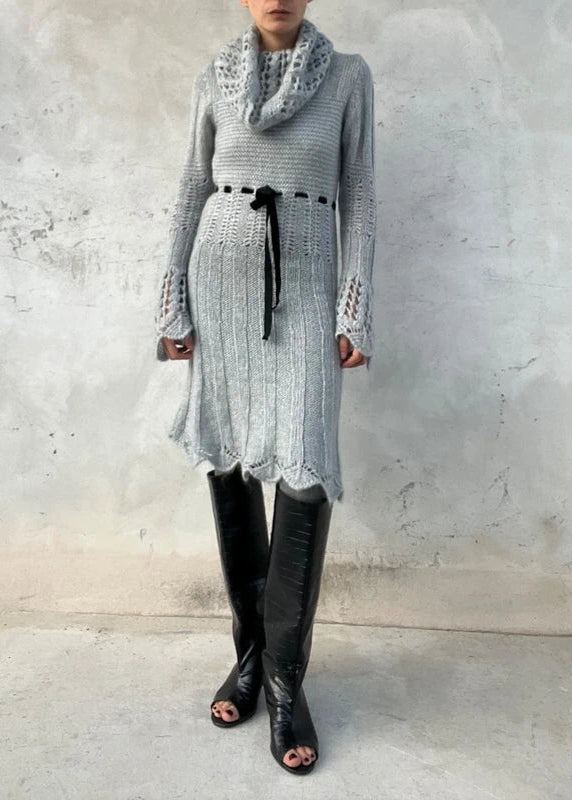 Abito mohair grigio invernale cozy romantico