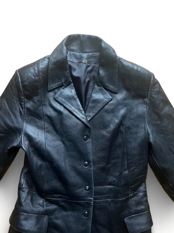 Trench vera pelle nero