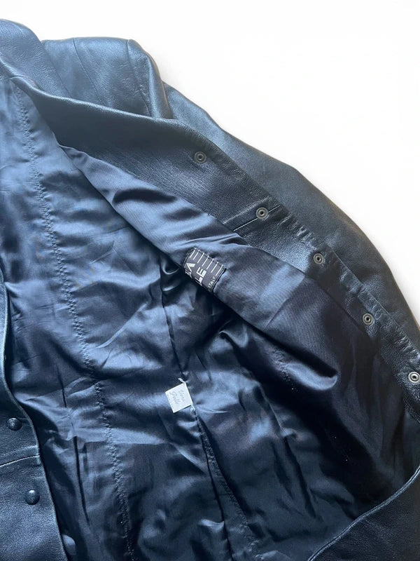 Trench vera pelle nero