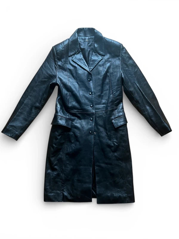 Trench vera pelle nero