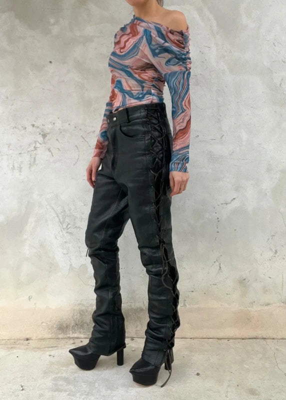 Pantaloni Motor Bike style con lacci