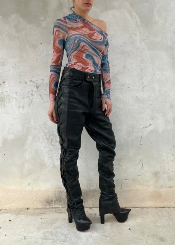 Pantaloni Motor Bike style con lacci