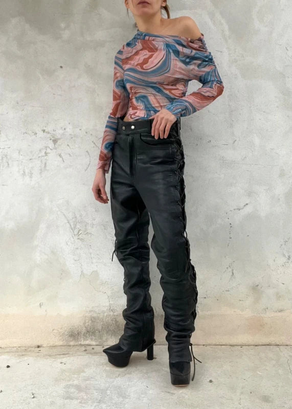 Pantaloni Motor Bike style con lacci
