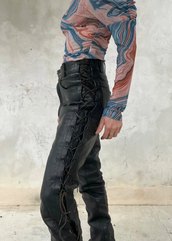 Pantaloni Motor Bike style con lacci
