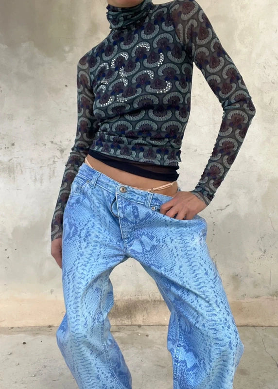 Pantaloni stampa pitone Guess