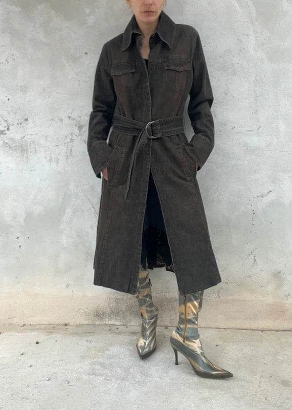 Denim trench