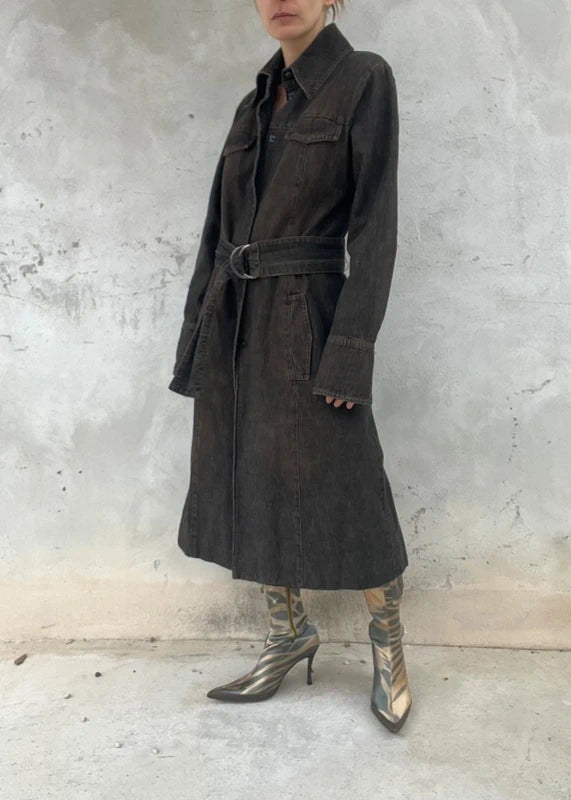 Denim trench