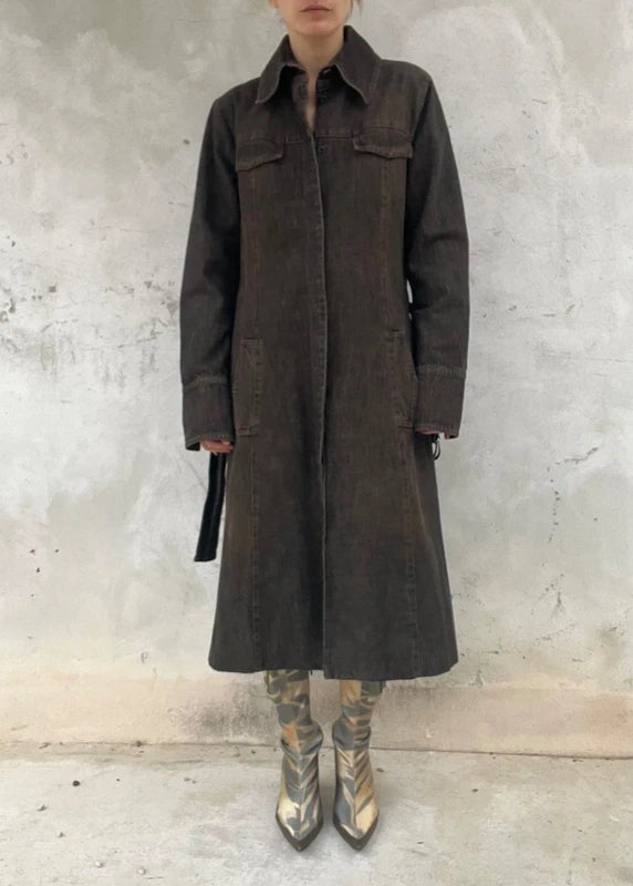 Denim trench