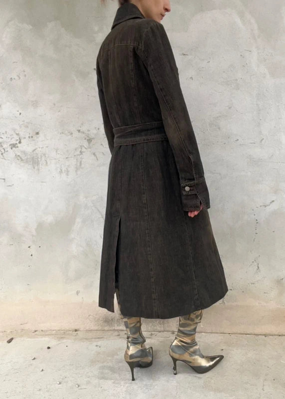 Denim trench