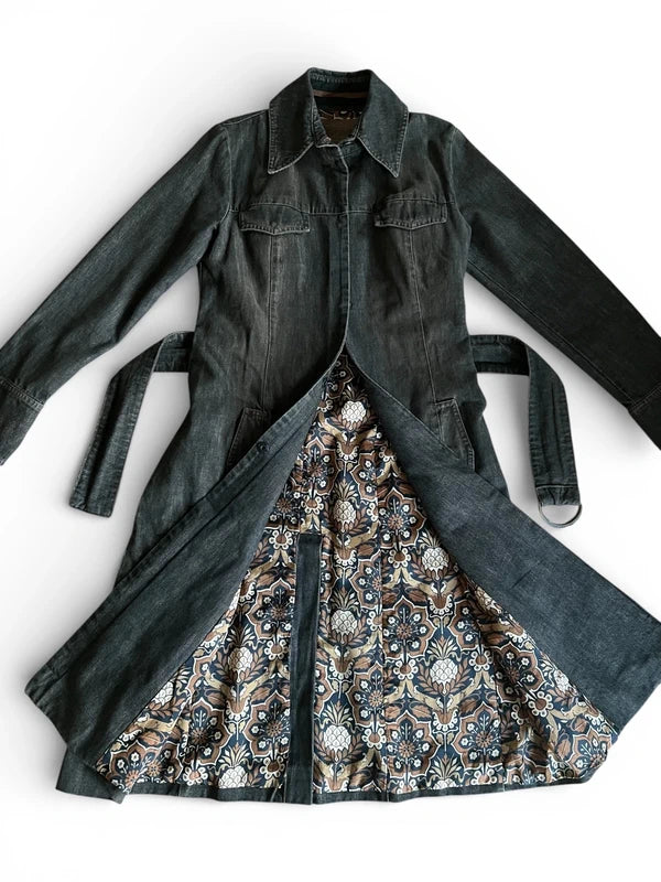 Denim trench