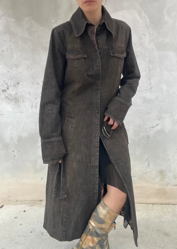 Denim trench