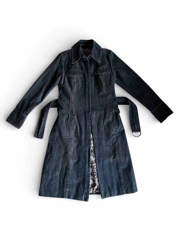 Denim trench