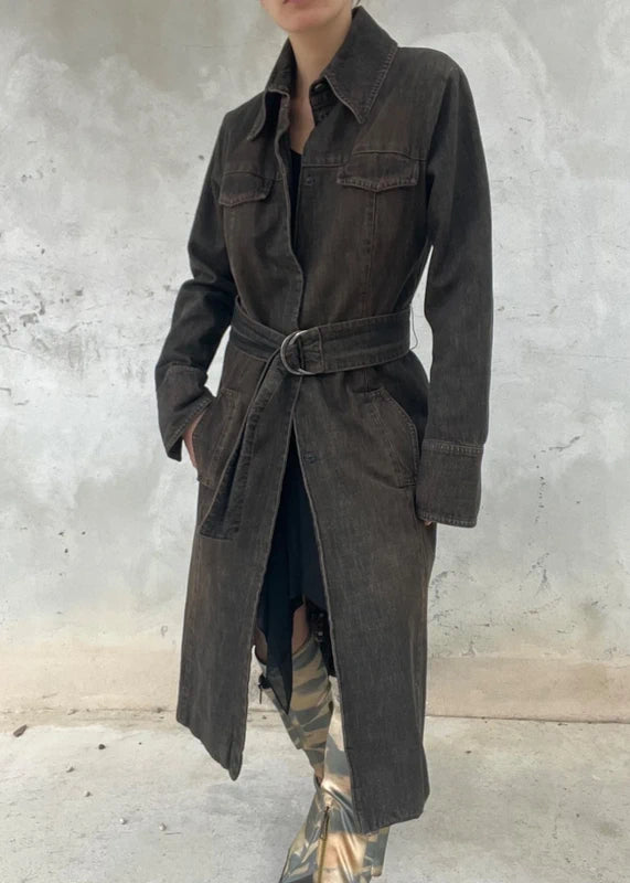 Denim trench