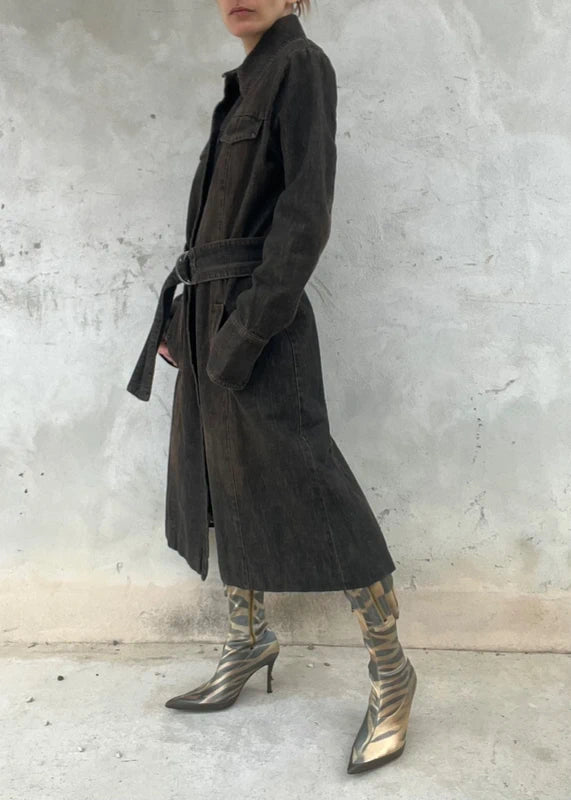 Denim trench