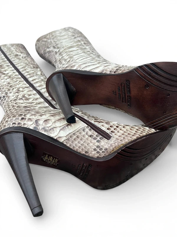 Stivali Gianni Bravo vintage pitone roccia