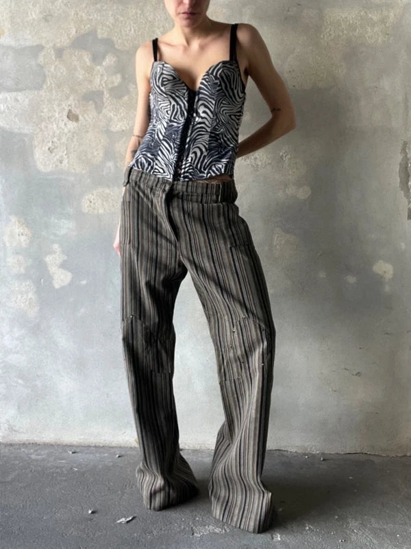 Corsetto zebra con lacci sul davanti