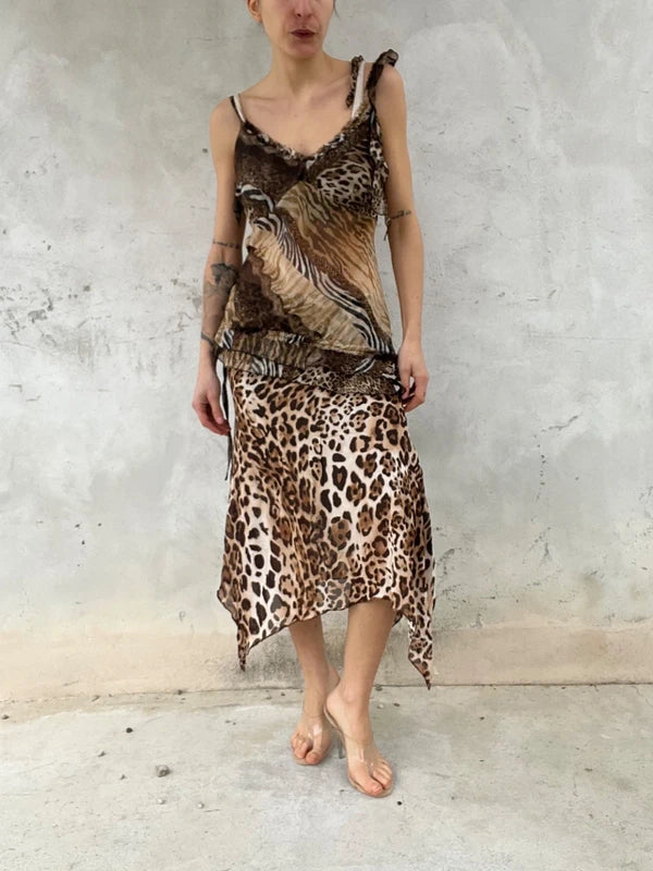 Top leggero Mix stampe animalier